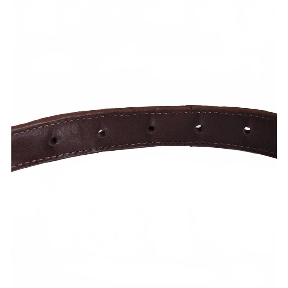 Women’s Vintage Brown Embossed Textured Leather Belt Western Style 1inW - Picture 4 of 7